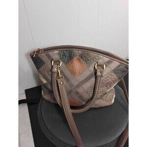 Leather Patch Work Dome Purse